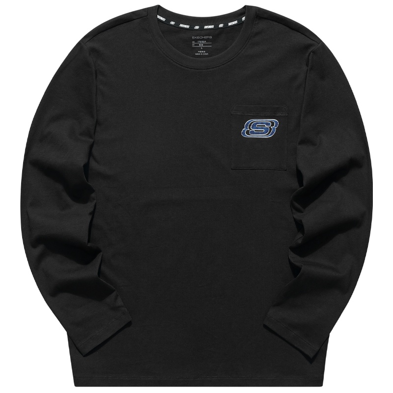 Skechers斯凯奇2021年春季新款长袖T恤男子运动休闲上衣L121M085