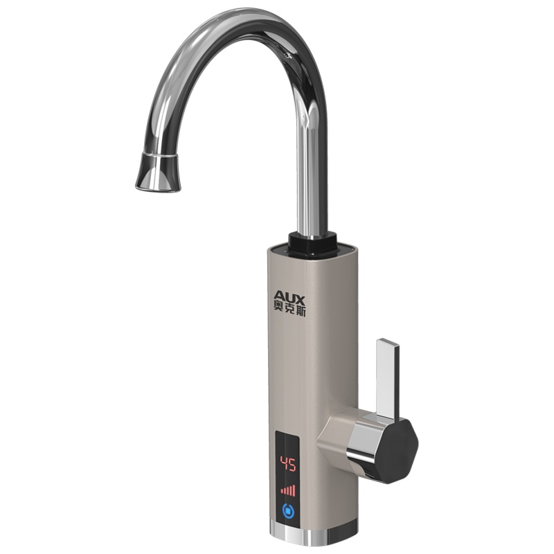 奥克斯AUX即热式电热水龙头厨房小厨宝电热水器下进水款数码温显变频调温ST1X3玫瑰金(漏保套装)