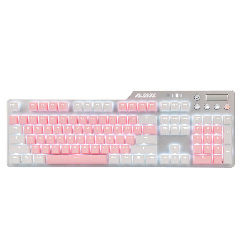 黑爵(AJAZZ)刺客Ⅱ合金机械键盘AK35i PBT版白粉色 青轴 可爱女生游戏 背光 办公 电脑 吃鸡键盘永劫无间