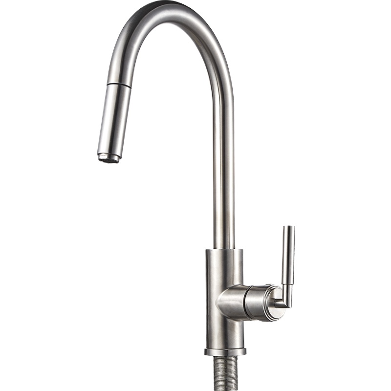 JOMOO九牧家用厨房龙头抽拉水槽龙头可旋转不锈钢拉丝洗菜盆厨房龙头33132