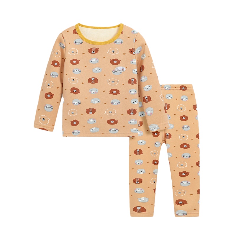 精典泰迪儿童保暖内衣套装秋冬新款男童加绒加厚秋衣秋裤