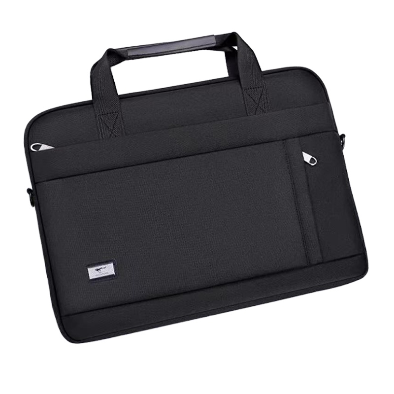 DP 七匹狼公文包 男士手提包 商务电脑包 帆布休闲文件包黑色 37*28*3.5cm