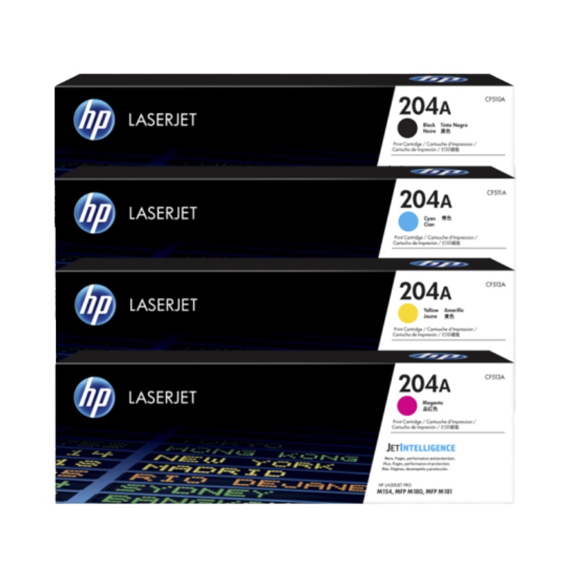 惠普(HP)204A原装硒鼓 适用 HPM154A/nw/M180N/M181fW墨盒 CF510A系列标准容量套装