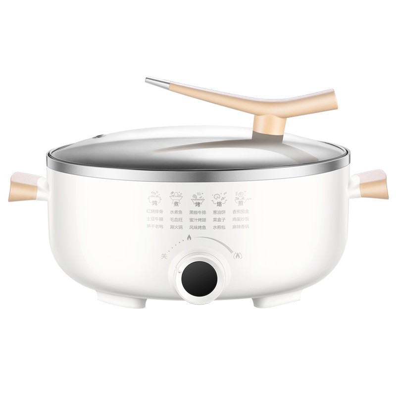 苏泊尔(SUPOR)多用途锅电火锅家用 多功能电炒锅电煮锅不粘电饼铛煎烤机5.5L大容量电热锅 加深烤盘JD30D818