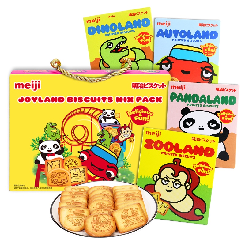 明治(meiji)乐园饼干趣味组合装礼盒280g 新加坡原装进口食品