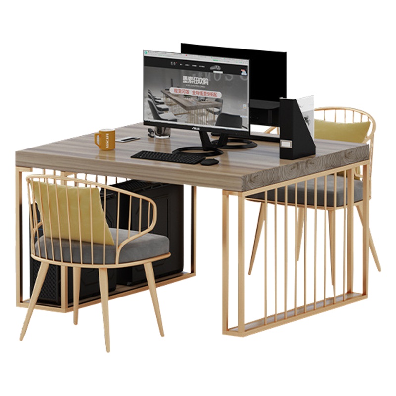 质凡实木办公桌家用电脑桌椅组合小型原木家具书桌简约现代会议桌长桌