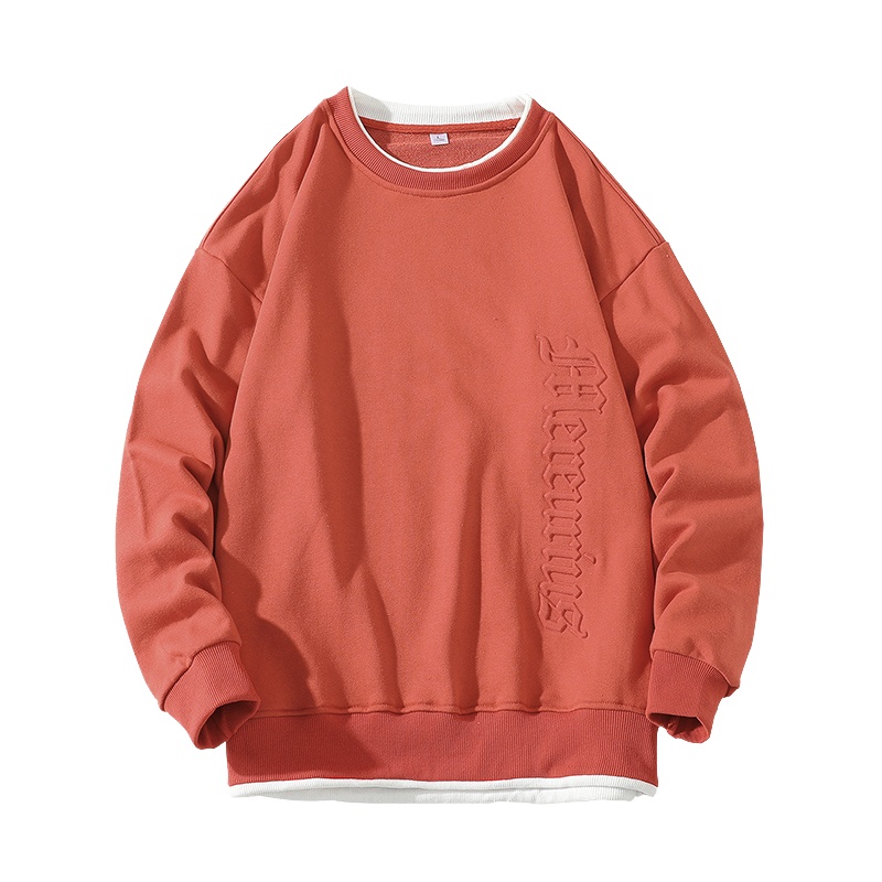 DEBRAND男士卫衣秋季2021新款潮牌纯色宽松长袖t恤潮流打底衫衣服