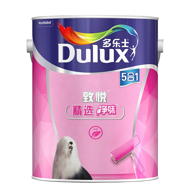 多乐士(Dulux)致悦精选净味乳胶漆内墙 油漆涂料 墙面漆A746 6L 白色