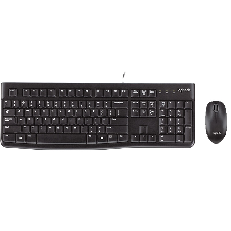 罗技（Logitech）MK120 键鼠套装 有线键鼠套装 办公键鼠套装 电脑键盘 笔记本键盘 联想全尺寸 黑色