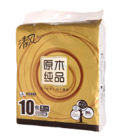 清风抽纸 原木纯 品金装系列 3层 120抽软抽纸巾*10 包
