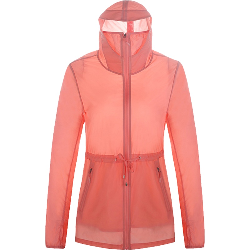 三极户外(Tripolar) TP1836 防晒衣女士弹力收腰中长款皮肤衣轻薄透气纯色大帽沿遮挡脸风衣