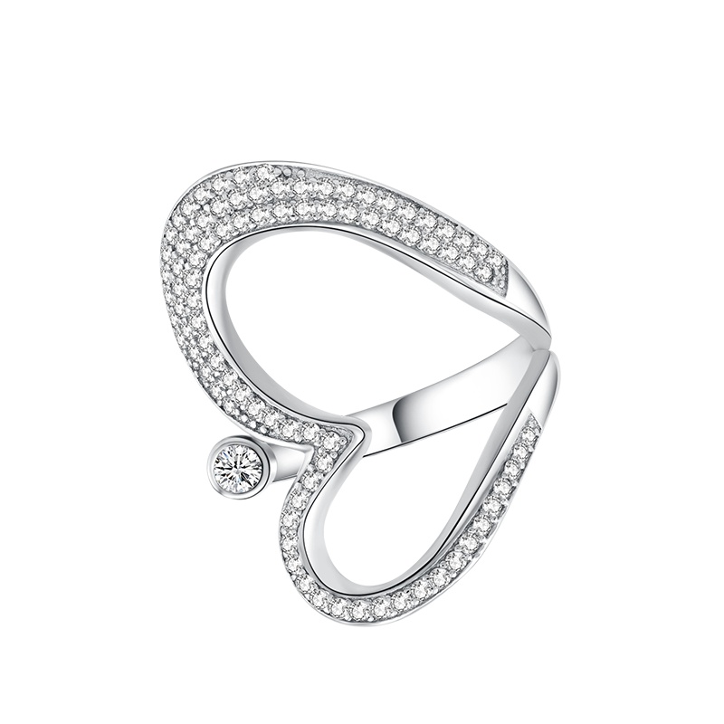 MYFD 戒指女S925银色镶晶钻酷炫系列遇见奢华晚宴戒指