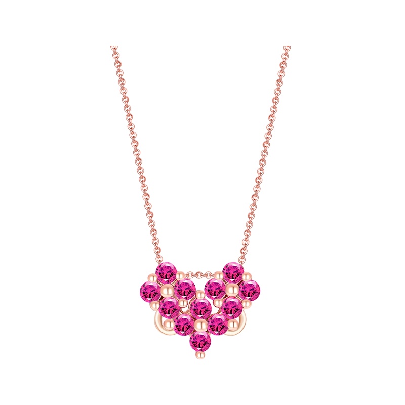 DTOTO [一款双戴]爱心桃项链时尚纯银女锁骨链吊坠女