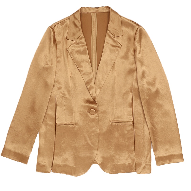 ENJOY'ME西装外套20女装春季新品亲肤丝滑一粒扣翻驳领