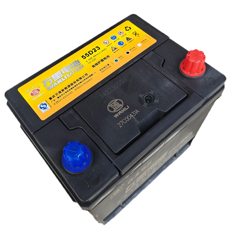 万里WANLI 免维护系列蓄电池6-QW-88min(450)12v450A（55D23）