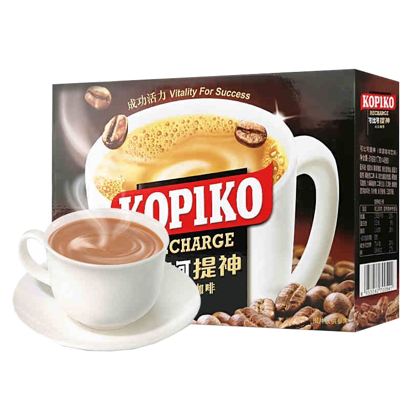印尼原装进口KOPIKO可比可火山提神三合一速溶咖啡粉12包X2盒装