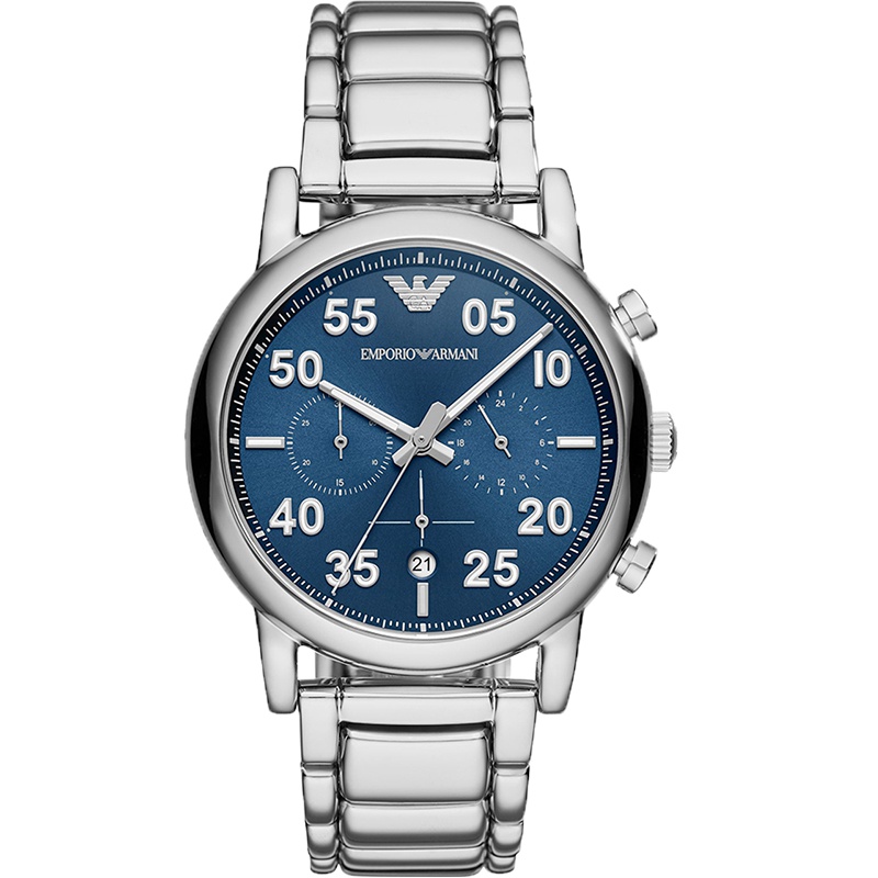 阿玛尼(EMPORIO ARMANI)手表男 新款休闲时尚钢带石英男表