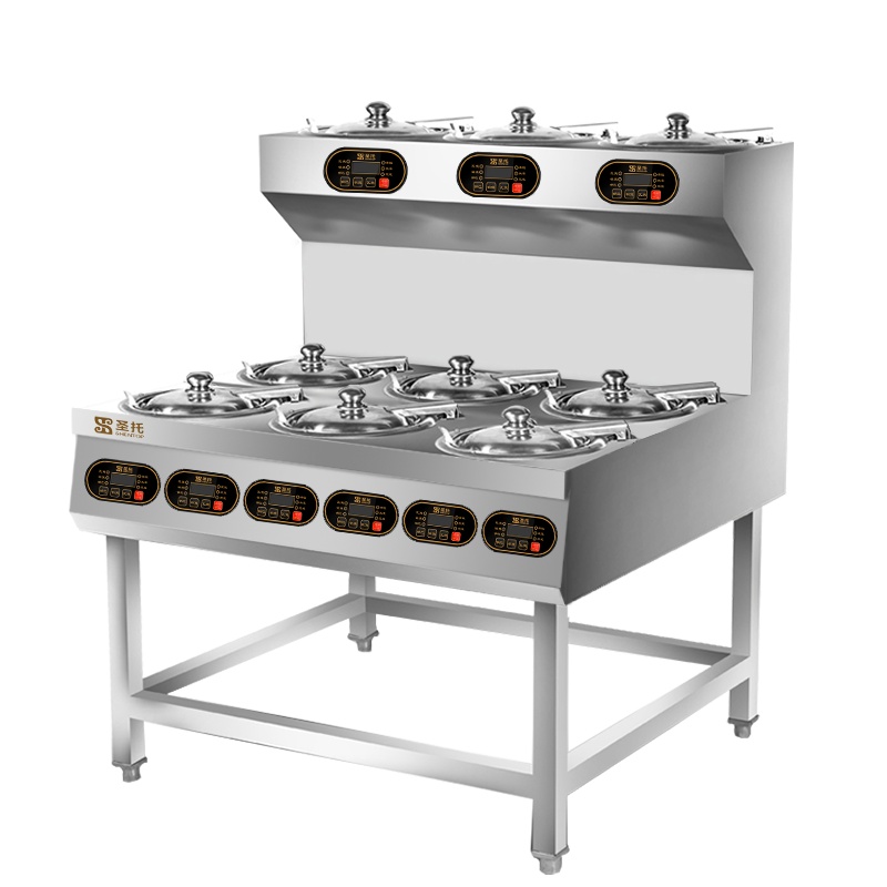圣 托（shentop）全自动智能电4/6/8头煲仔饭机 锡纸数码电 商用煲仔炉
