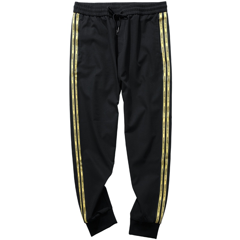 海德斯曼 2019秋冬季新款九分裤男直筒小脚松紧腰绳束脚裤男90519