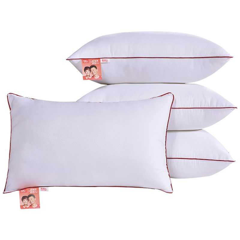 南极人(NanJiren)家纺 羽丝绒枕头枕芯单只 床上用品磨毛压花单边枕单人纤维护颈枕单只