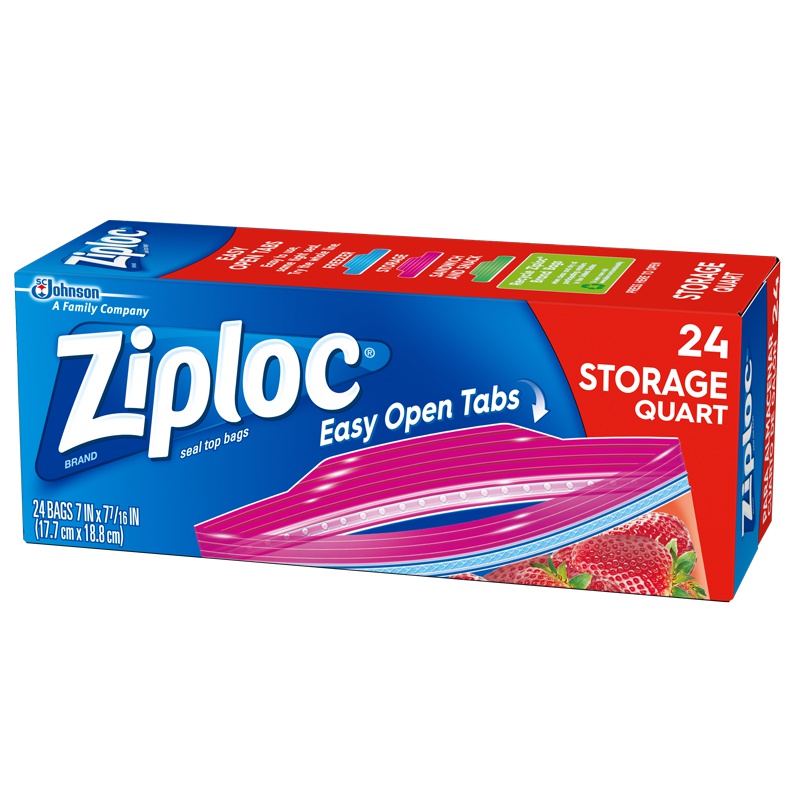 密保诺 Ziploc 美国进口 密实袋 保鲜袋 非保鲜膜 收纳袋 微波用 中号24个 全美热卖品牌