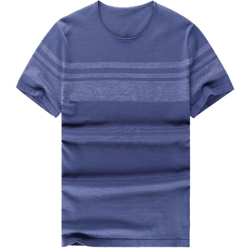 布先生短袖T恤 针织衫简约条纹全棉男上衣针织衫 t恤男AT10186