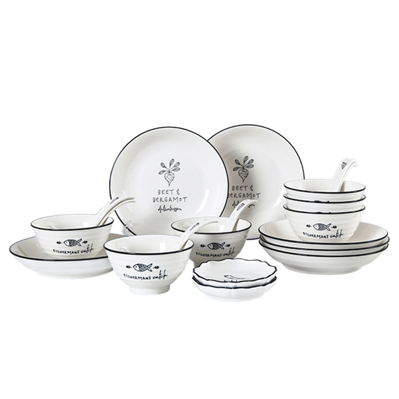 苏宁极物 20头套装餐具(新梦想)餐具套装碗碟家用吃饭碗乔迁餐具