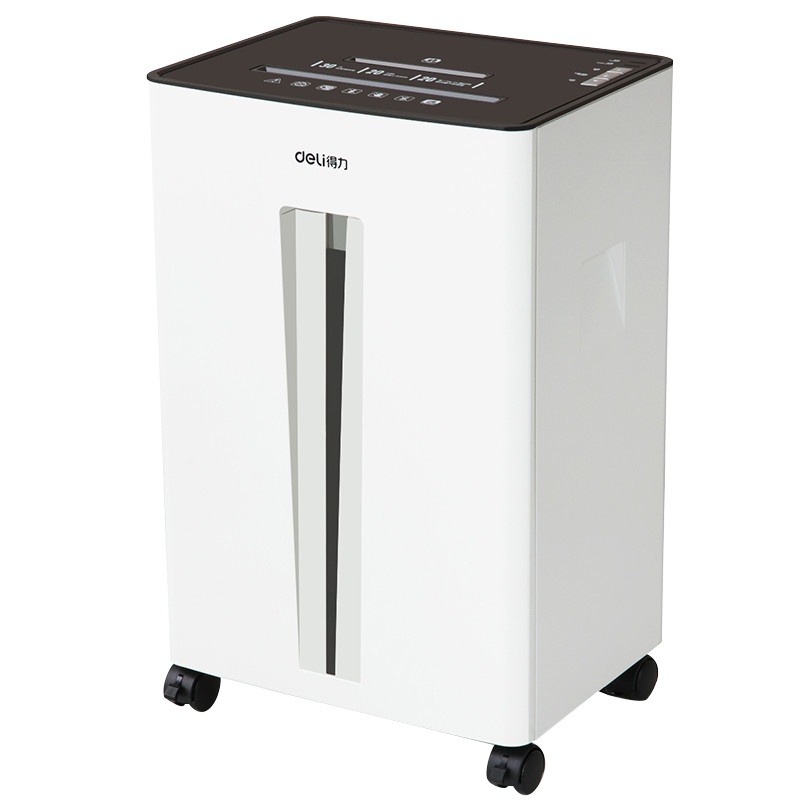 得力deli9916全新超强碎纸机/12张/20分钟/碎卡/碎盘/4级保密30L