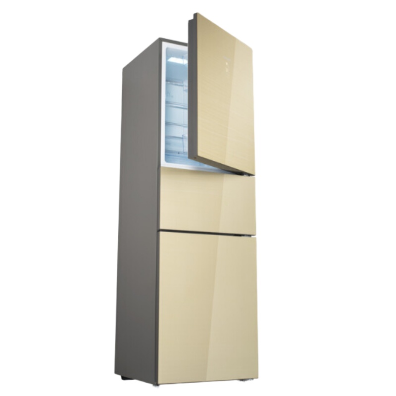 海信（Hisense） 222升风冷无霜三门冰箱 金色钢化玻璃面板 电脑控温BCD-222WTD