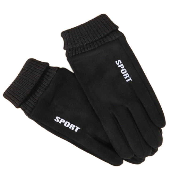 手套男冬皮绒手套冬季开车加绒保暖骑行防水防风防寒冬天骑车摩托车