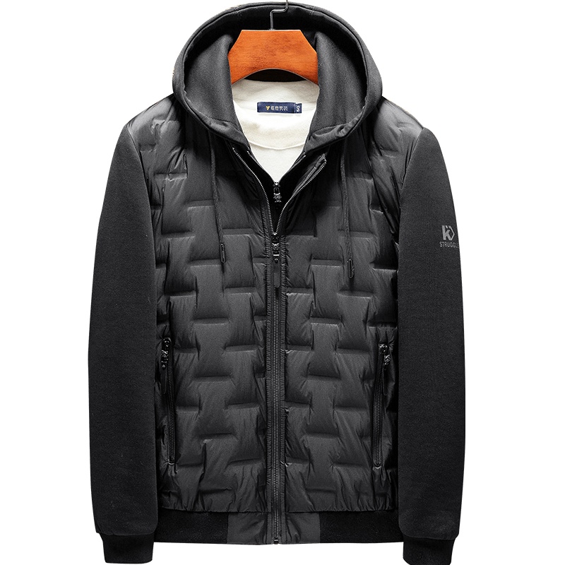 雅鹿男装冬季新款时尚连帽可拆卸内胆轻薄短款羽绒服外套1013YA98929