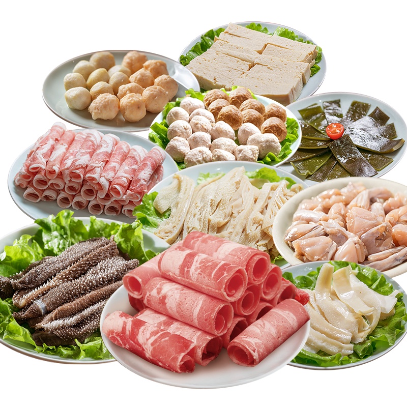[送牛油锅底]今锦上 火锅食材六人套餐 2510g 含13种生鲜火锅食材 牛肉卷 毛肚 鸭肠 黄喉 千层肚 牛蛙 羊肉卷