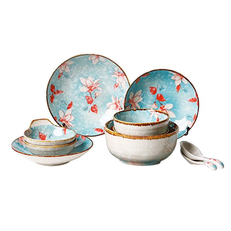 麦可可 碗碟套装家用 景德镇餐具套装20头日式碗盘碟套装 米饭碗汤碗组合装