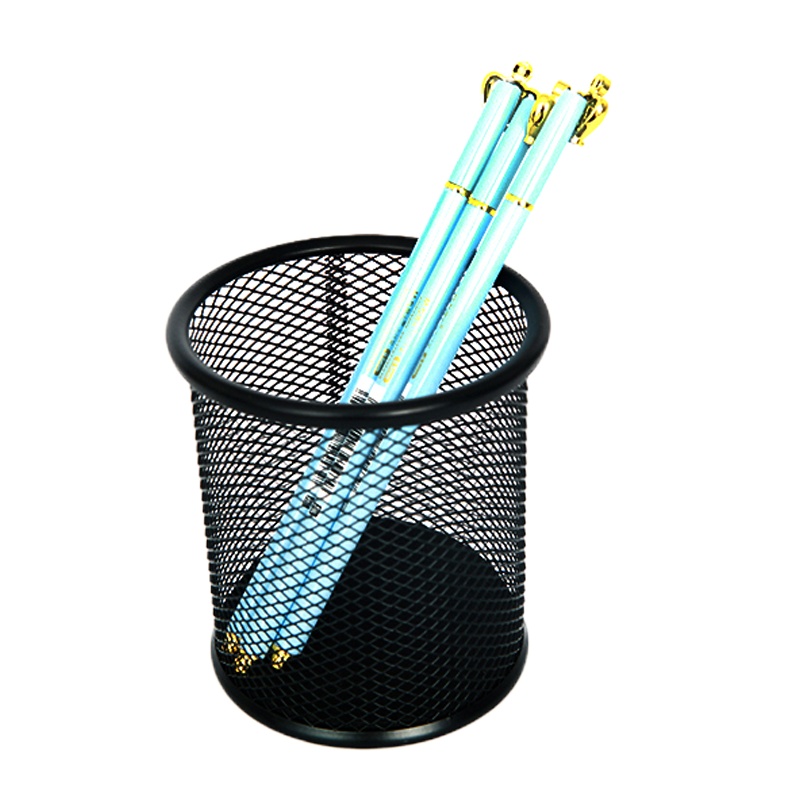 晨光文具ABT98404 铁丝网笔筒 圆形 金属网状笔筒 笔筒 黑色 3个装