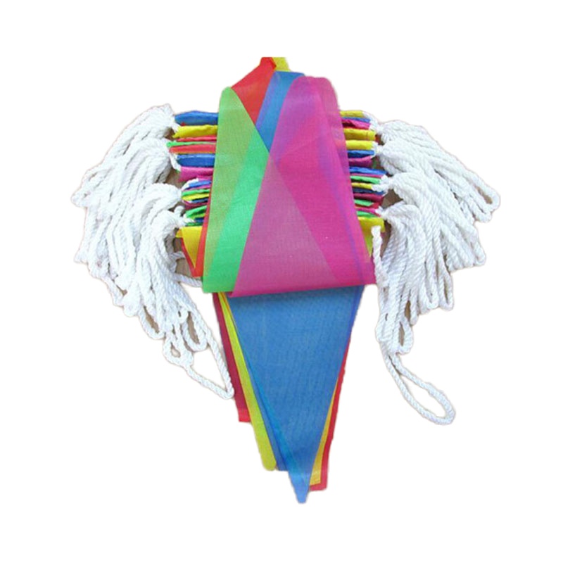 企购优品 施工道路彩旗 工地安全警示三角隔离带 警戒线 小号 6m/条 10条/包 60m/包