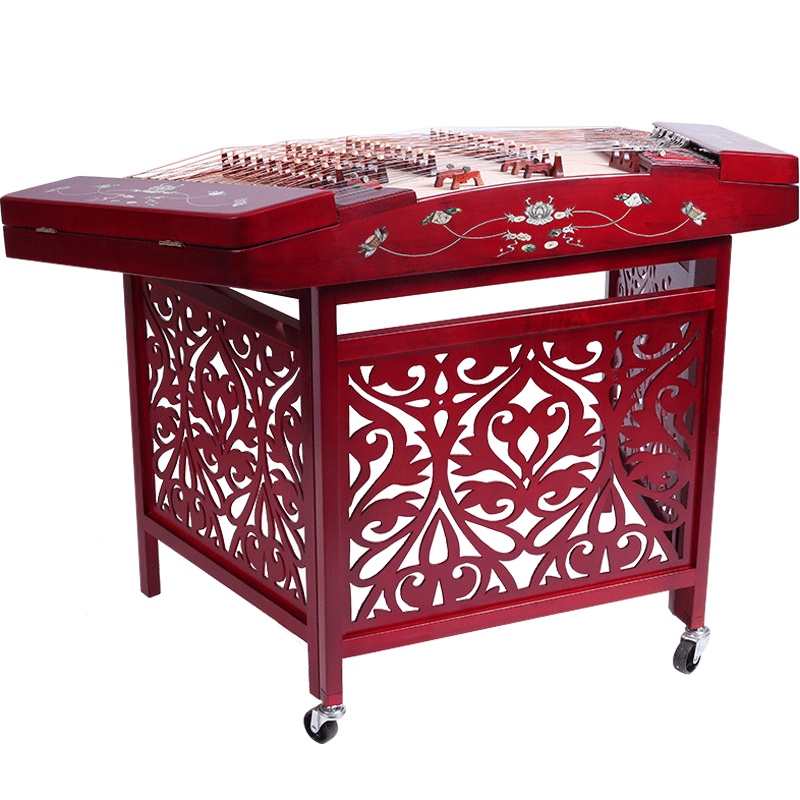 梵巢 扬琴 民族弹拨 乐器 演奏 洋琴 色木 材质 贝雕 荷花 YQ-07 402