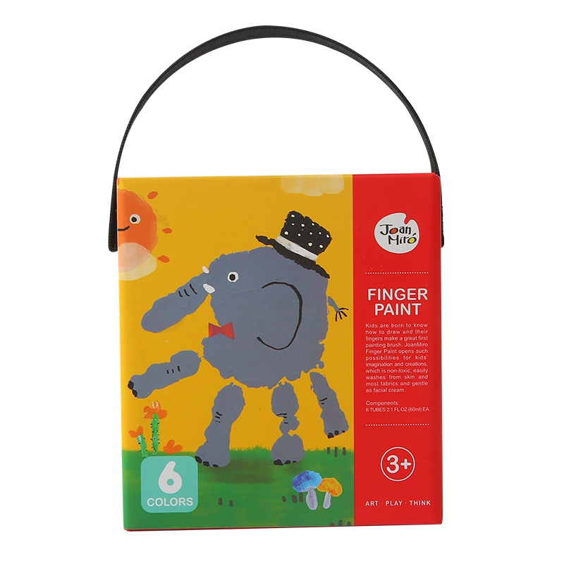 Joan Miro美乐童年 儿童手指画颜料无毒可水洗宝宝手指印画册绘画水彩颜料套装 基础6色 通用款