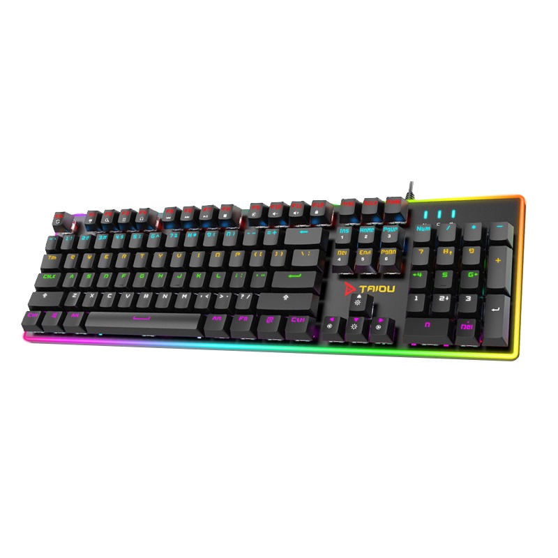 钛度TAIDU K550烈焰之击机械键盘青轴台式笔记本电脑吃鸡键盘电竞游戏键盘有线家用RGB绝地求生CF游戏豪华版