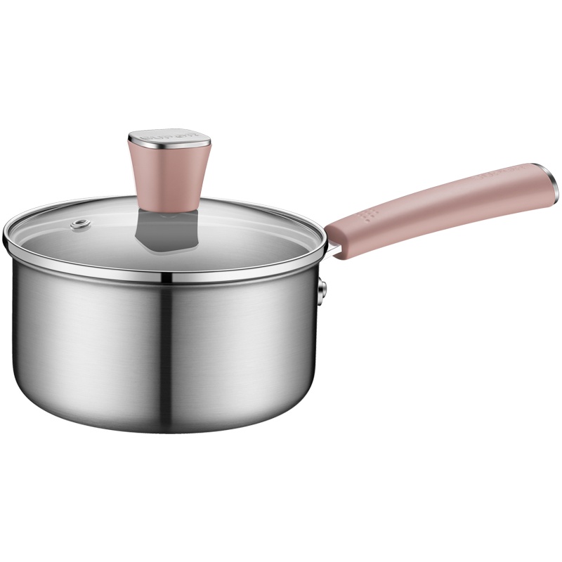 苏泊尔(SUPOR)蜂窝晶纹抗菌不锈钢泡面锅宝宝婴儿辅食锅16cm多功能小汤锅奶锅ET16JEC01