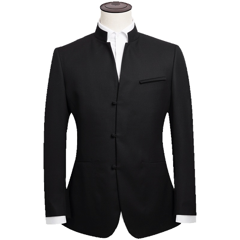 BAROMON/培罗蒙男士商务正装立领西装外套羊毛西服中山装上衣培羅蒙ETZA8301