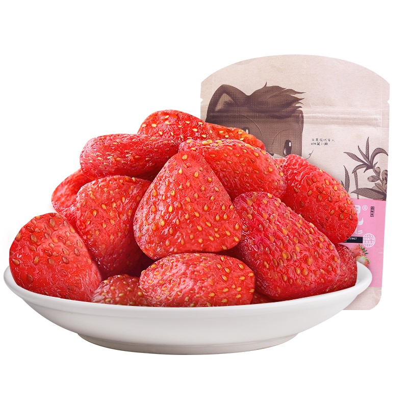 满300减210[三只松鼠_草莓干106g]休闲零食特产蜜饯果脯水果干办公室零食