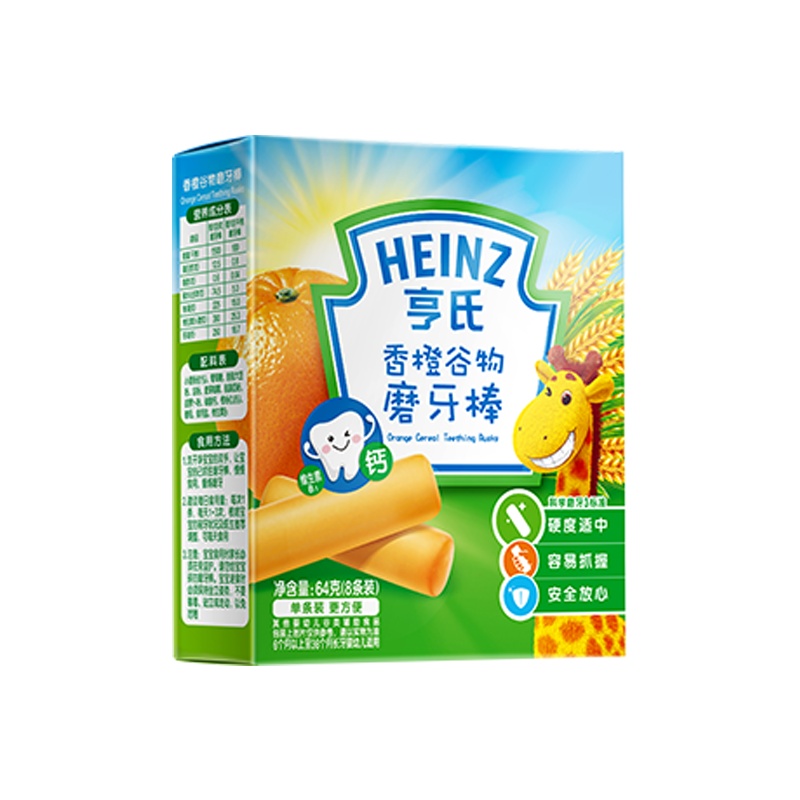 亨氏(Heinz)香橙谷物磨牙棒64g*3盒