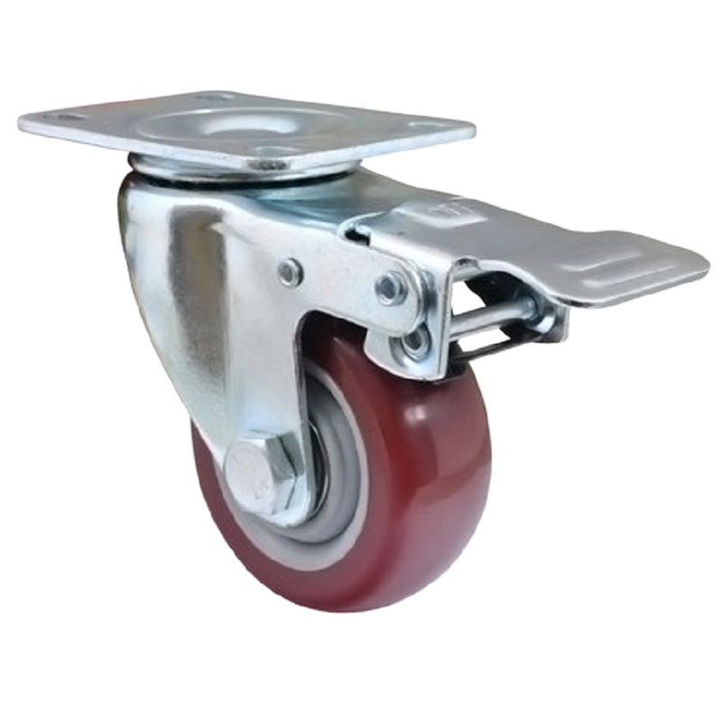 东龙浩宇 聚氨酯脚轮万向轮带刹车静音4寸静音万向轮