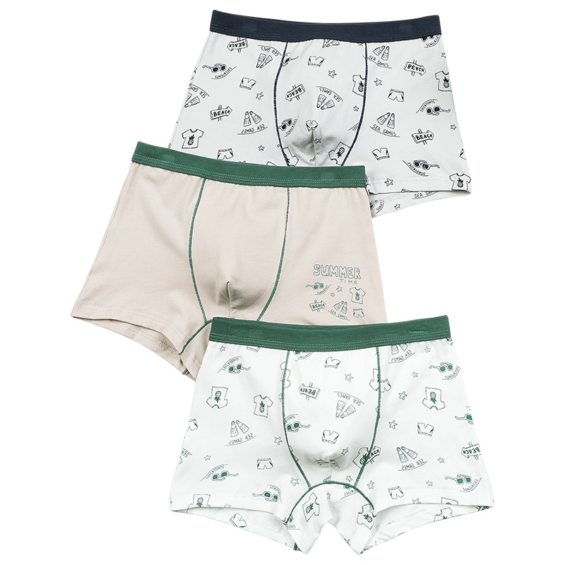 红豆(HODO)内裤2019年夏季中大童儿童内裤A类棉质居家其他学生宝宝男童儿童短裤3条装