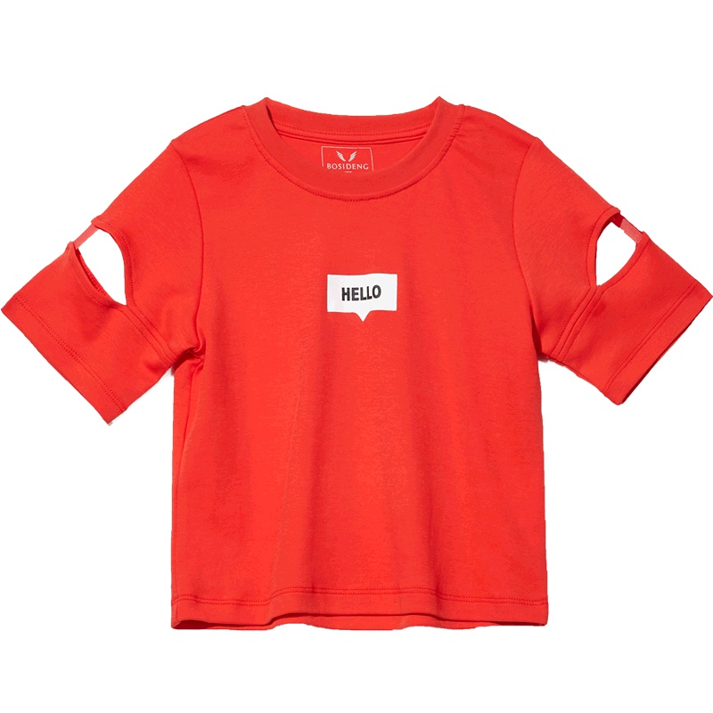 波司登童装女童短袖T恤潮流时尚款儿童夏季短T潮