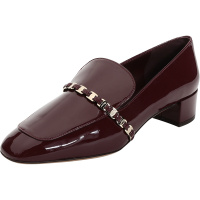 Salvatore Ferragamo 菲拉格慕 女士漆面牛皮VARA链条莫卡辛鞋单鞋 0733355