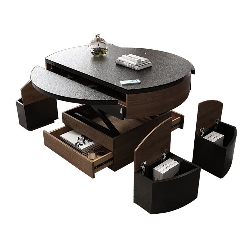 火烧石简约升降茶几可折叠小户型现代客厅伸缩多功能茶几餐桌两用