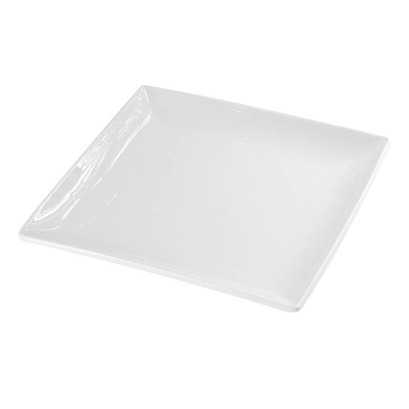 是尚 白陶瓷平底正方形盘 陶瓷餐具