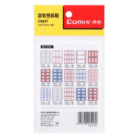 齐心 C6437 自粘性标贴 12张 3枚 34*73mm 红 (单位:本 )