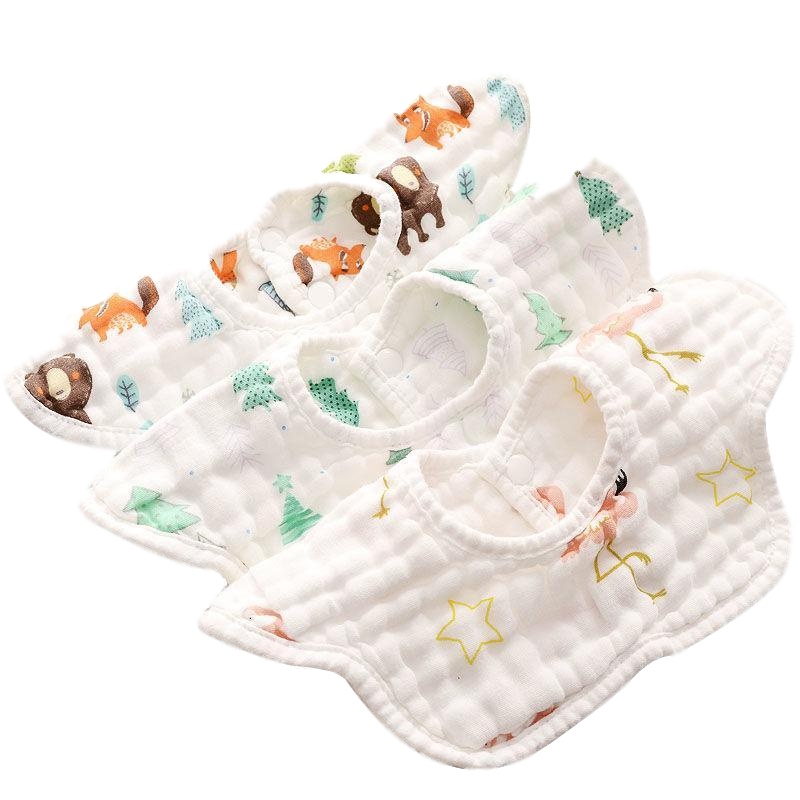 新生宝宝吐奶巾360度旋转口水兜围嘴小孩口水巾棉纱布婴儿围兜莎丞